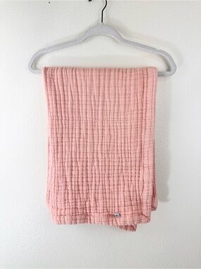 Little Unicorn pink cotton muslin baby quilt blanket 100% cotton